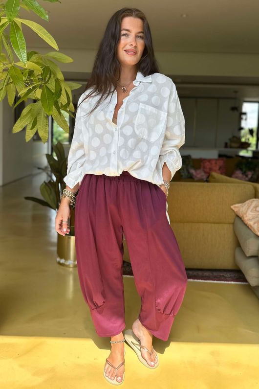 Made in Italy Jo Jo Quirky Classic Cocoon Pant Beetroot